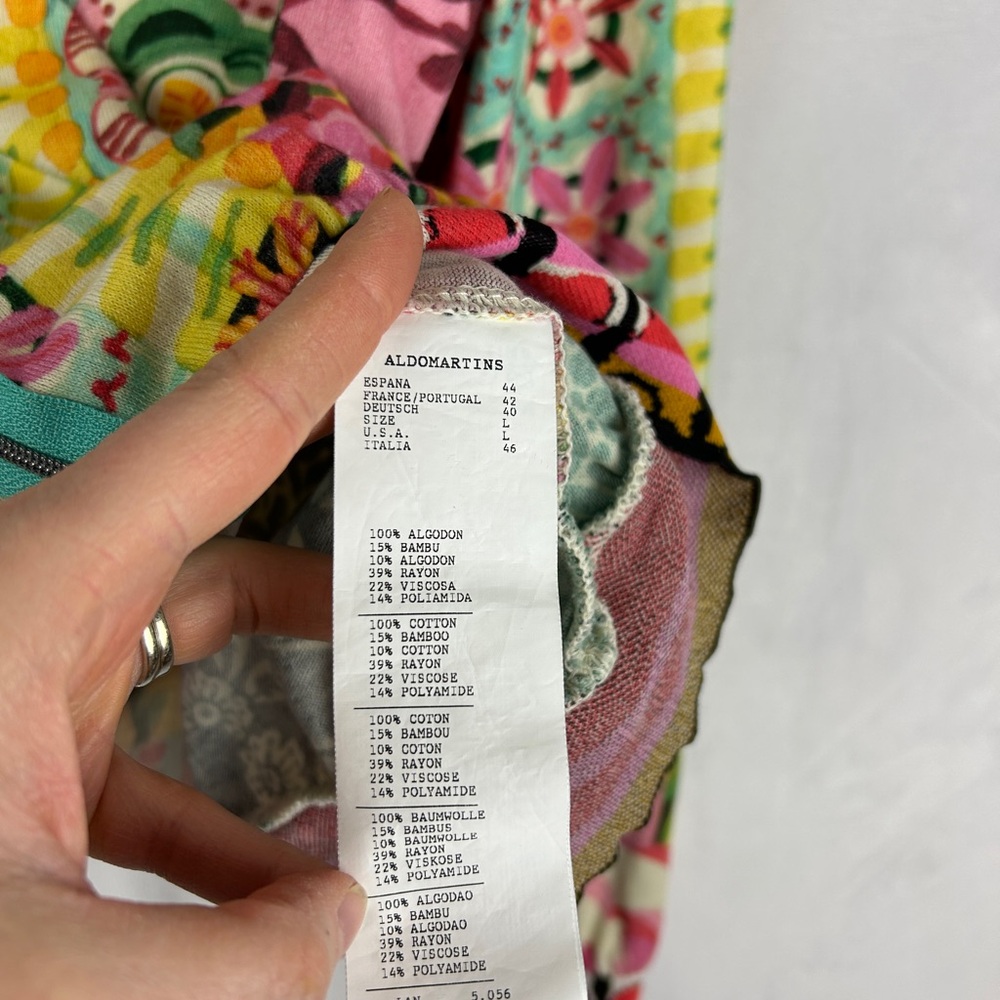 Aldo Martins Multicolor Floral Bomber Jacket with Pink and Turquoise Accents - Picture 5 of 5